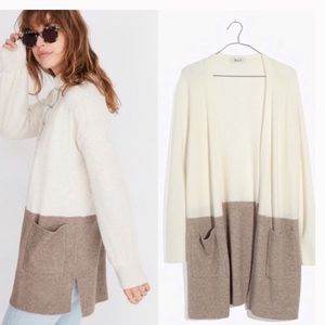 Madewell colorblock long open cardigan
